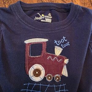 Jumping Beans 18 Month Long Sleeve Dark Blue train Engine T Shirt